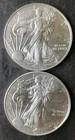 Two 2015 $1 American Silver Eagle Dollars