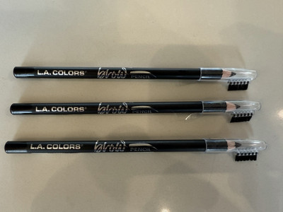 NEW (Lot of 3) L.A. COLORS On Point Brow Pencil With Brush - CBP399 Black