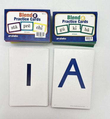 Lot of Abeka Sets: Blend Practice Cards A & B, Letter Picture, Number Concepts
