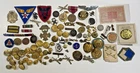 Lot #19 Vintage Military Estate Collection Patches Medals Pins Badges WWI WWII