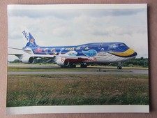 Vintage Boeing Photo 747 ANA All Nippon Airways 963 Colorful Marine Jumbo Design