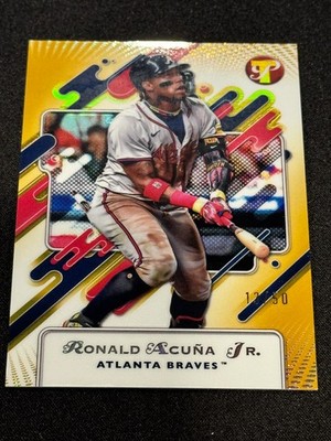 2025 Topps Pristine - Ronald Acuña Jr. #85 Gold Refractor /50 Atlanta Braves