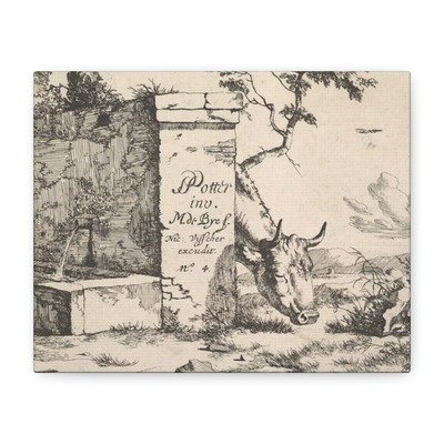 Marcus de Bye - Title page for Diverses vaches et boeufs - Canvas Wall Art
