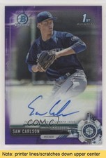 2017 Bowman Draft Chrome Pick Purple Refractor 119/250 Sam Carlson Auto READ 3d5