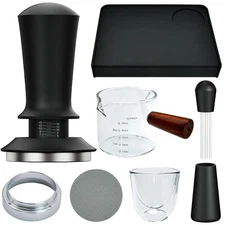 7 Pcs 51mm Espresso Kit, Spring Loaded Calibrated Tamper, WDT Tool, Coffee Me...