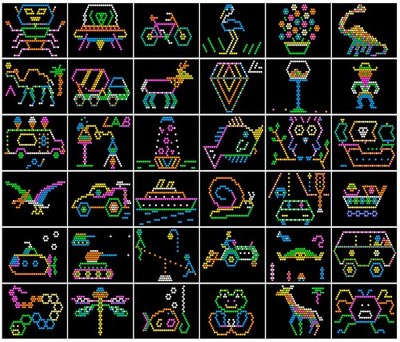 STARTER PACK #2 Template Pattern Refills for Lite Brite Ultimate Classic - 36