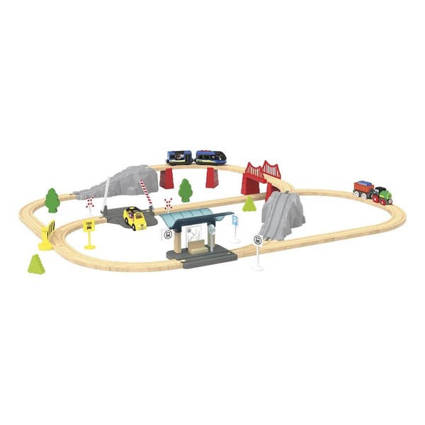 Eisenbahn Echtholz Kinderspielzeug Kinder 60-Teilig Ab 3 Jahren Playtive Junior-image