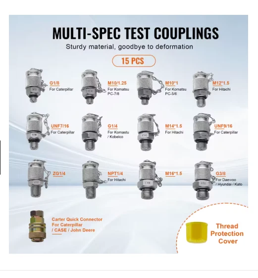 Kit de prueba de presión hidráulica SucceBuy para excavadoras tractoras con estuche de transporte Foto 4 de 4