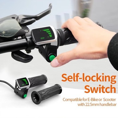 36V/48V Electric Bike Throttle Grip 122DX Twist Throttle with Power display