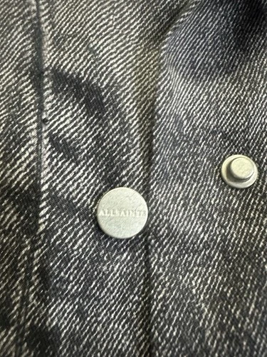 ALLSAINTS Hettie Shacket Men’s M Black Denim Lyocell Button Front Pockets image 4