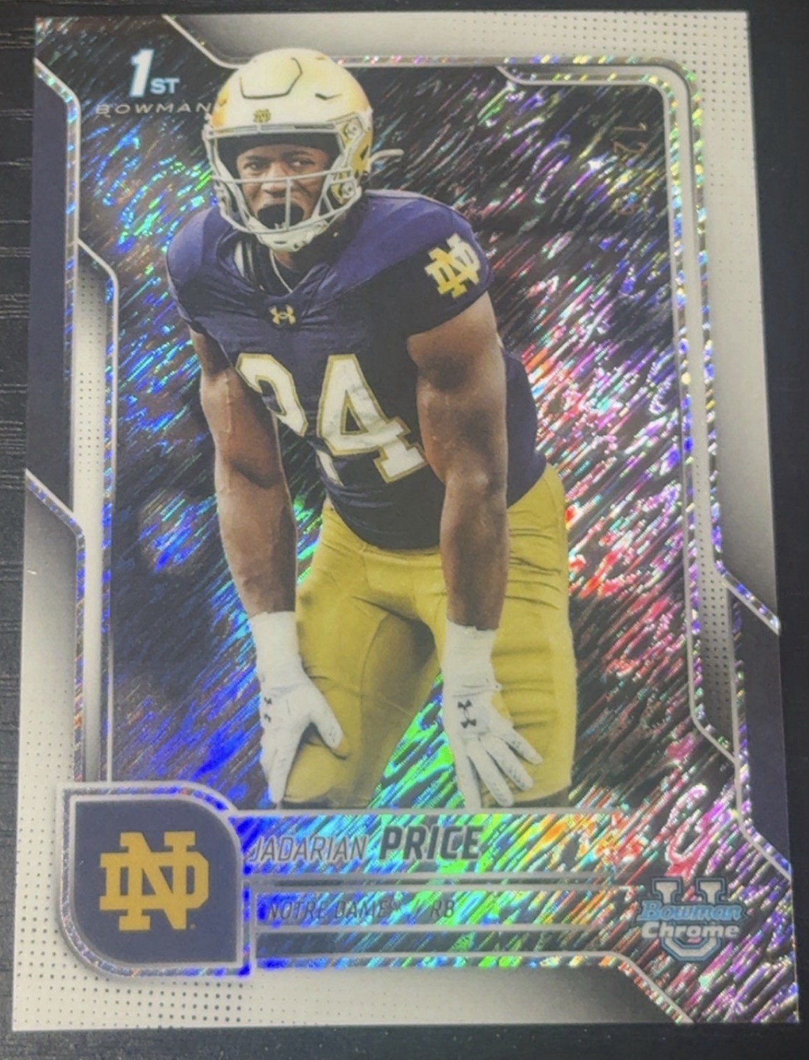 2025 Topps Bowman Chrome U Jadarian Price White Shimmer 12/15 1st Bowman