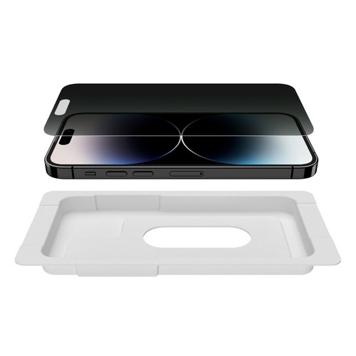 BELKIN INTERNATIONAL INC OVA115ZZ Glass Ez Tray Apple 14 Pro Tempered Privacy - Picture 4 of 4