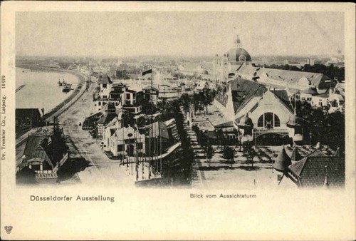 DÜSSELDORF Gewerbe- und Industrie Ausstellung 1902 Blick vom Aussichtsturm