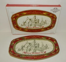 MIB Fitz and Floyd St Nick Christmas Sentiment Tray Candy Nut Dish 2008