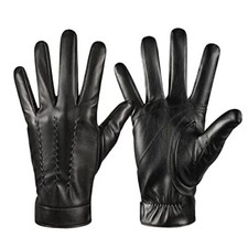 Winter Leather Gloves for Men,Touchscreen Driving Gloves with Cashmere Lining