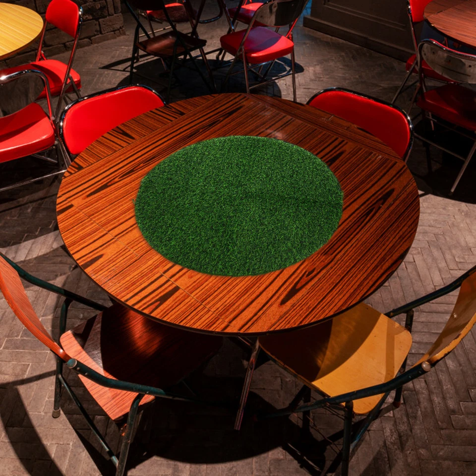 Artificial Grass Round Table Decor Grass Table Runner Indoor Outdoor Grass Mat - Image 3 of 4