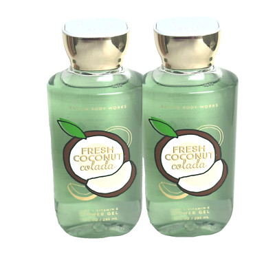 2 BATH & BODY WORKS FRESH COCONUT COLADA SHOWER GEL BODY WASH 10 FL OZ NEW