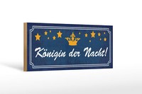 Holzschild Spruch 27X10 Cm KöNigin Der Nacht Sterne Krone Schild Wooden Sign