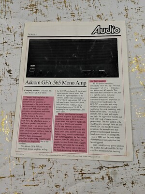 AUDIO AURICLE ADCOM GFP-565 PREAMP AUDIOPHILE BROCHURE MANUAL AD PAMPHLET