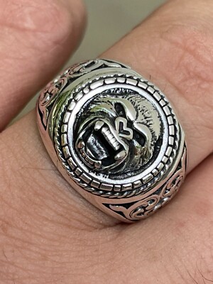 Real 925 Sterling Silver Mens Plain Gorilla Monkey Ape Ring Sz 7 8 9 10 11 12 13