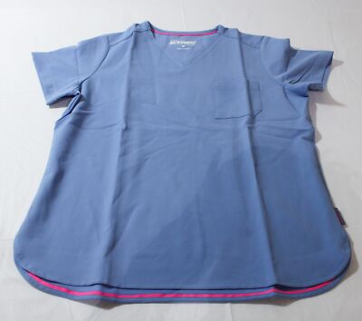 Movement By Butter-Soft Women's 1-Pocket Tuck In Scrub Top AC2 Ceil Blue Medium