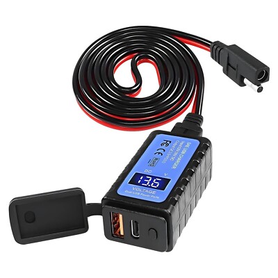 4.8A Motorcycle Phone Charger, Vehicle Waterproof Dual USB Quick Charge QC3.0...