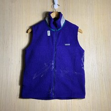 Vintage Patagonia Vest Kids 14 Purple Sleeveless Zip Up Girl's 90s Made In USA