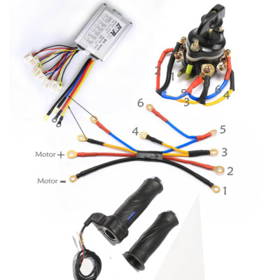 24v 500w Brush Motor Speed Controller Reverse Throttle Grip Go Kart E Bike Razor