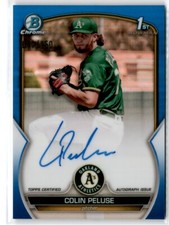 2023 Bowman Chrome Prospect Autographs Blue Colin Peluse Auto 41/150 Oakland