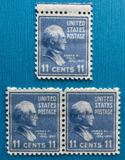 US Stamps Scott 816 11c single and pair 1938 Pres Issue James K Polk M/NH Fresh