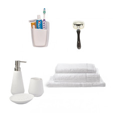 Sttelli 8-Pc Bathroom Essentials Set with Towels   White