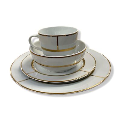 Neiman Marcus White Gold Vienna 16-Piece Dinnerware Set