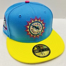 New Era Florida Marlins Miami 10 Years Patch 59FIFTY Fitted Hat Cap Blue 7 1/8