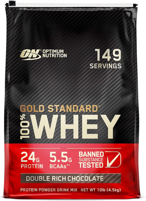 Gold Standard 100% Whey Protein Powder, Double Rich Chocolate, 10 Pound (Packagi