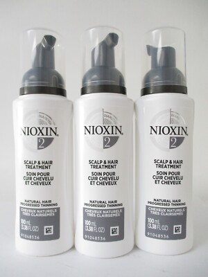 Nioxin System #2 Scalp & Hair Treatment, 3.38 oz unboxed Pack of 3