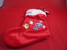 Calza natalizia rossa Super Mario Galaxy Nintendo Wii Gamestop *NUOVA*