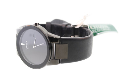 Men's Citizen AU1065-07E Eco Drive Axiom Black Dial Black Leather