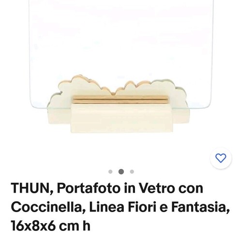 THUN, Portafoto in Vetro con Coccinella, Linea Fiori e Fantasia, 16x8x6 cm h - Foto 4 di 4