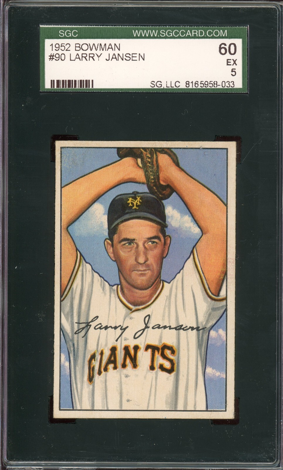 1952 Bowman #90 Larry Jansen - SGC 5 **LOOKS NICER**