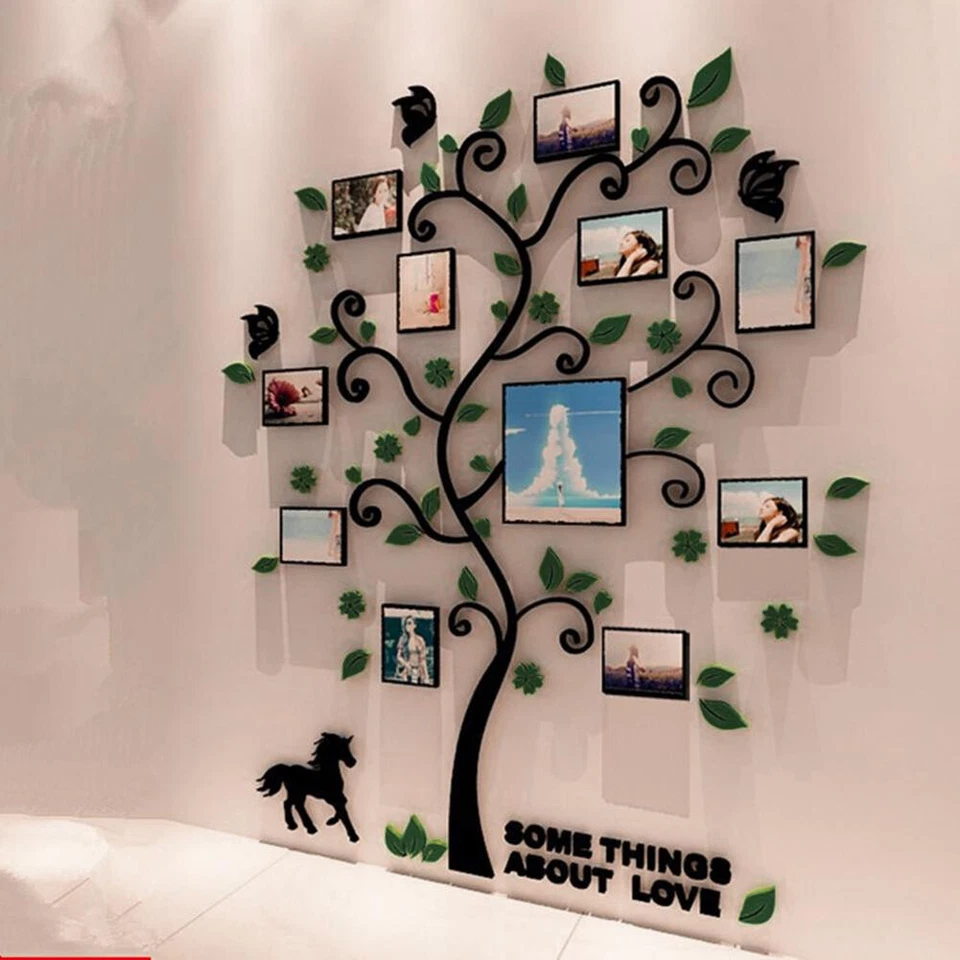 3D Photo Frame Tree acrylic wall stickers Innovative Acrylic Crystal stickers - Image 2 of 4