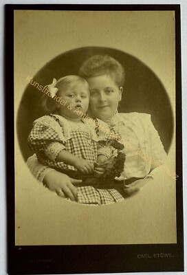 orig. KAB photo picture old photograph around 1890 Süderbrarup mother child