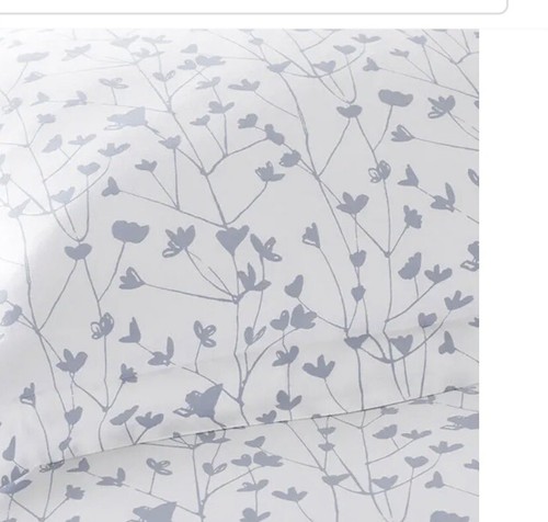 The Company Store Rayon Bamboo Cotton Sateen Ivy White/Blue King Comforter Set - Picture 4 of 5