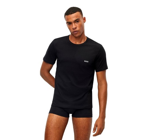 BOSS Magliette Intime Jersey Di Cotone Con Logo Confezione Da Tre 50499445 Black - Picture 2 of 4