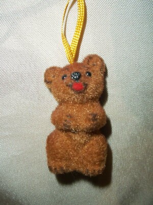 Vintage West Germany Kunstlershutz Teddy Bear Flocked Miniature