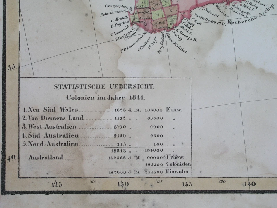 1853 NICE ORIGINAL MAP AUSTRALIA NEW SOUTH WALES PERTH BRISBANE SYDNEY MELBOURNE - Image 2 of 4