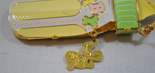 NEW Baldwin ChemArt Baby Bottle 2010 Collectible Christmas Tree Ornament 24K - Picture 3 of 6