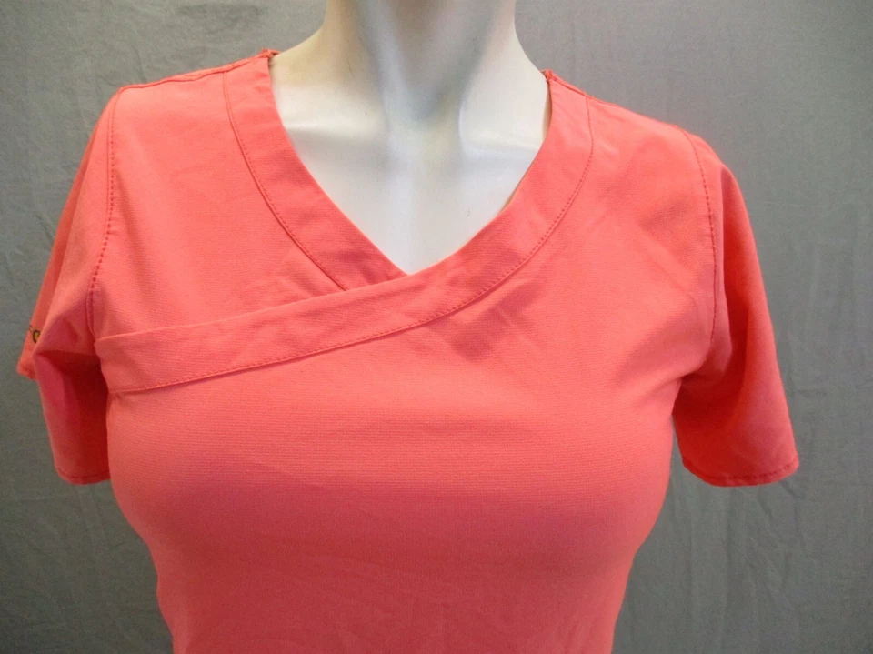 Camiseta Carhartt Talla XS Mujer Coral Bolsillos Manga Corta Cuello en V Ropa de Trabajo 7W731 Foto 2 de 4