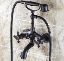 Oil Rubbed Bronze Clawfoot Bath Tub Faucet with Handshower - Wall Mount stf701