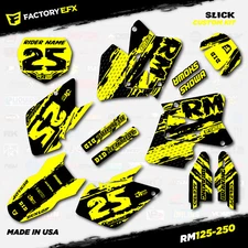 Black Yellow Racing Graphics Kit fits 01-08 Suzuki RM125 RM250 RM 125 250 decals