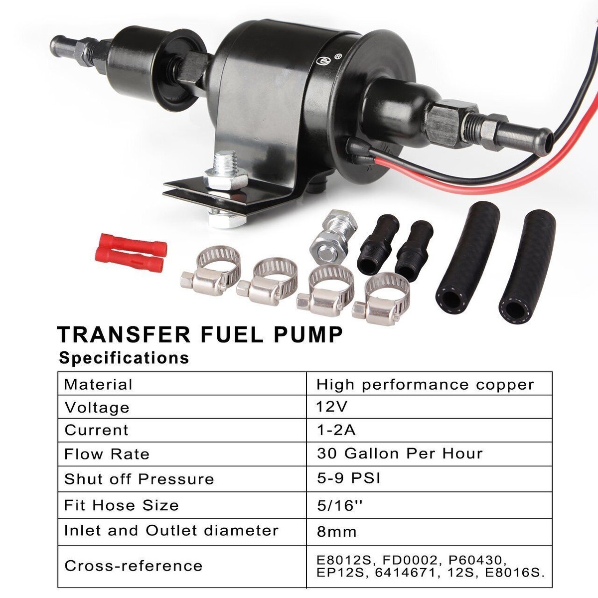 Fuel Pump Carburetor Inline Low Pressure 5-9PSI Car Truck Gas Universal Electric Fuel Pump Carburetor Inline Low Pressure 5-9PSI Car Truck Gas Universal Electric